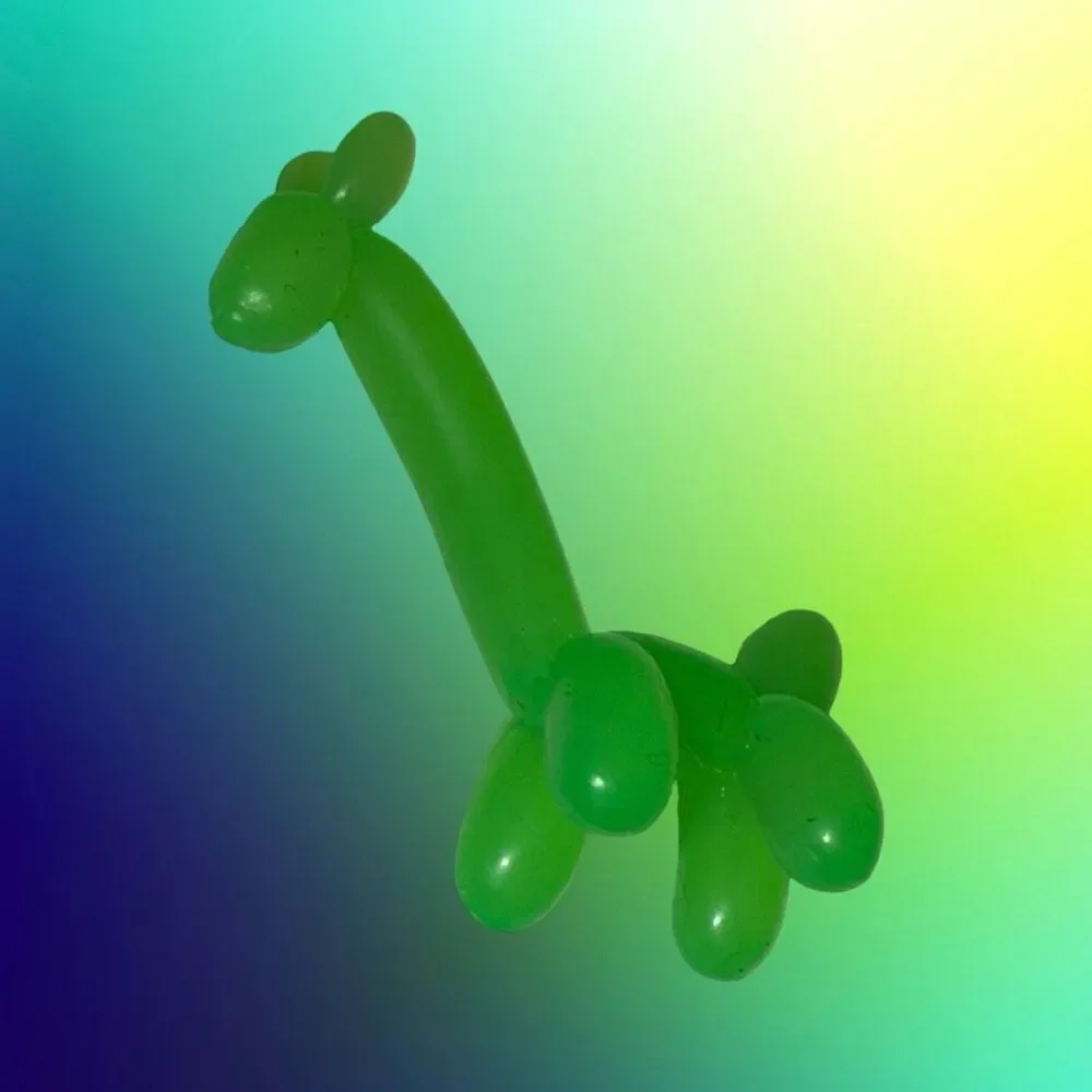 Mini Green Balloon Giraffe Party Animal Figural Cake Topper 2.5” A12
